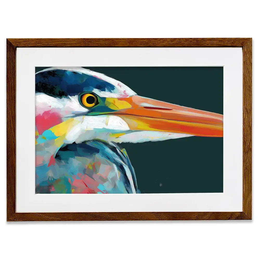 Blue Heron Portrait Framed Art Print Blue Heron Portrait Framed Art Print wall art product Chromatic Storm Studio