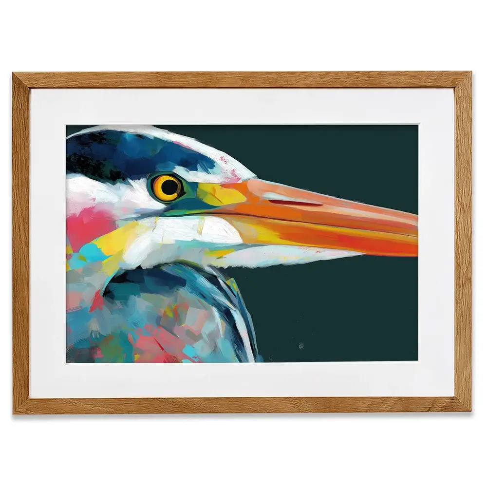 Blue Heron Portrait Framed Art Print Blue Heron Portrait Framed Art Print wall art product Chromatic Storm Studio