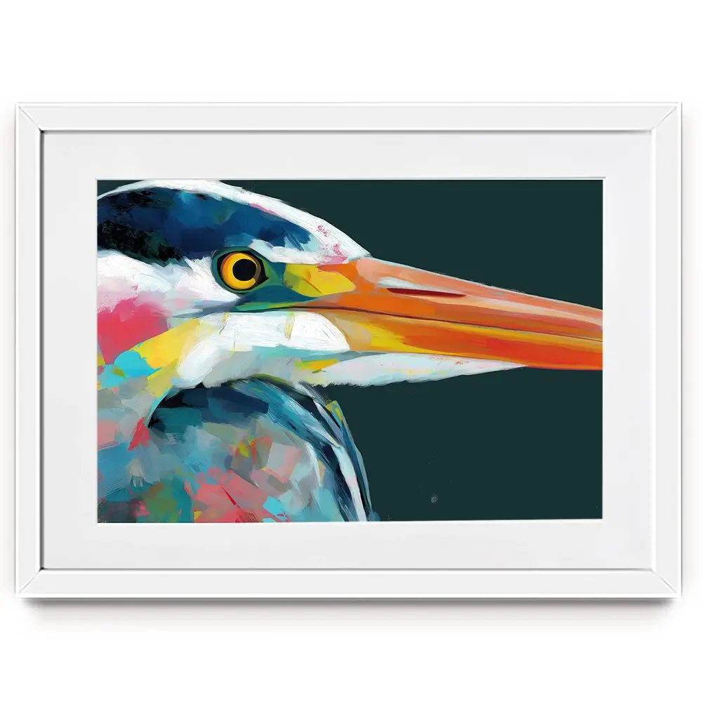 Blue Heron Portrait Framed Art Print Blue Heron Portrait Framed Art Print wall art product Chromatic Storm Studio