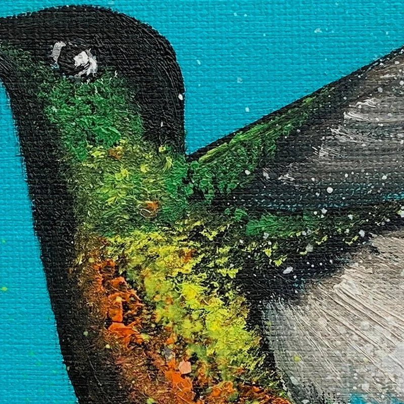 Blue Hummingbirds Duo Canvas Print Blue Hummingbirds Duo Canvas Print wall art product Laure Bury