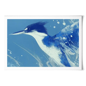 Blue Kingfisher Portrait Art Print Blue Kingfisher Portrait Art Print wall art product Chromatic Storm Studio