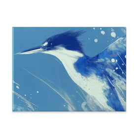 Blue Kingfisher Portrait Canvas Print Blue Kingfisher Portrait Canvas Print wall art product Chromatic Storm Studio