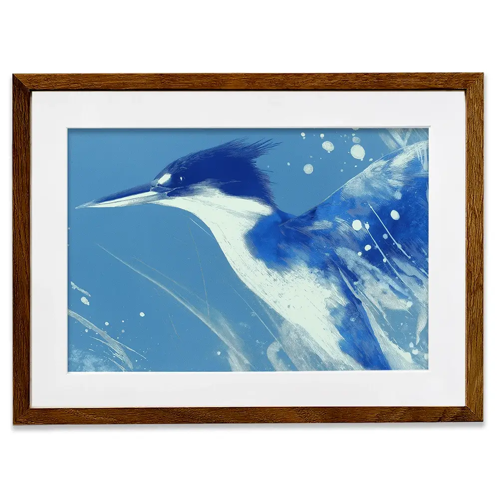 Blue Kingfisher Portrait Framed Art Print Blue Kingfisher Portrait Framed Art Print wall art product Chromatic Storm Studio