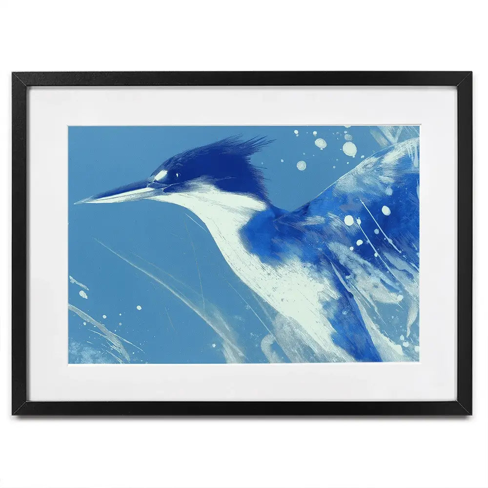 Blue Kingfisher Portrait Framed Art Print Blue Kingfisher Portrait Framed Art Print wall art product Chromatic Storm Studio
