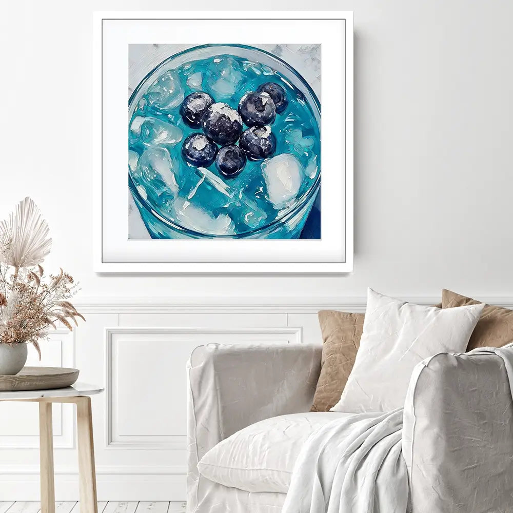 Blue Lagoon Cocktail Square Framed Art Print Blue Lagoon Cocktail Square Framed Art Print wall art product David Alexander Elder