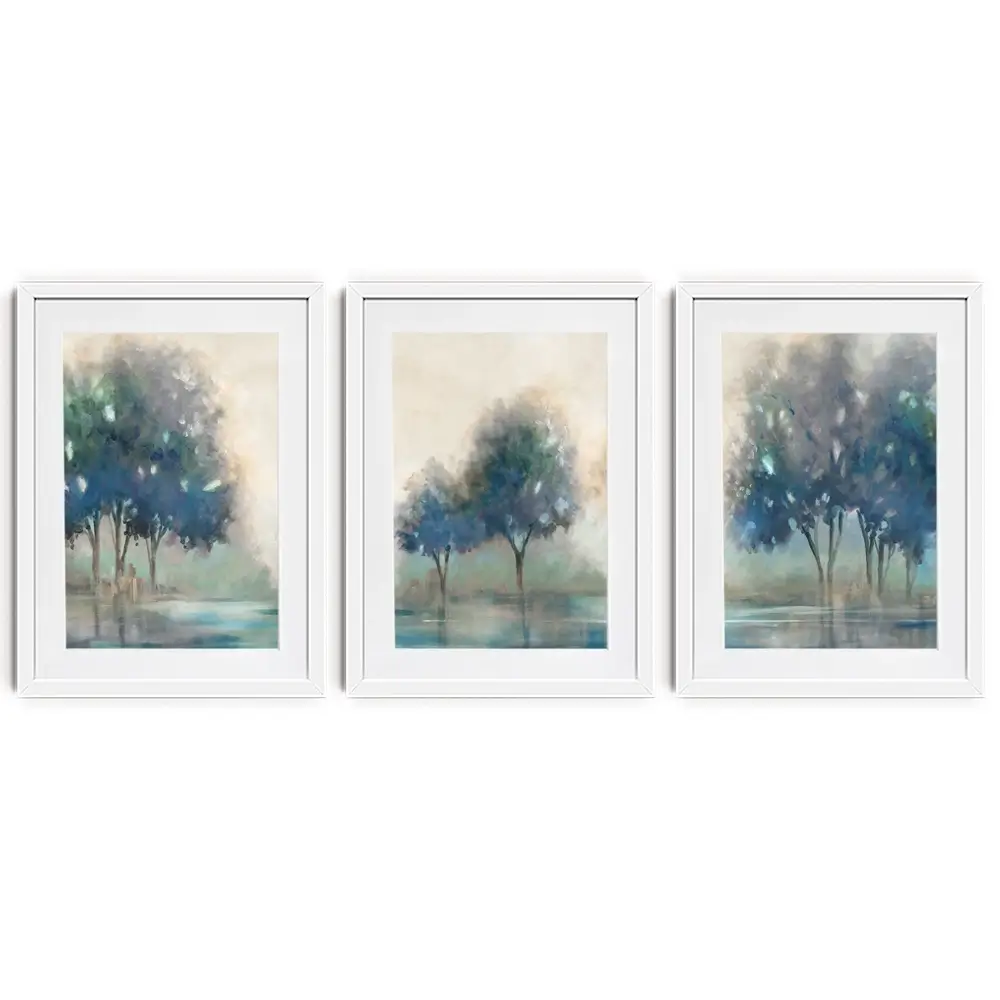 Blue Lakeside Framed Art Print Trio Blue Lakeside Framed Art Print Trio wall art product Carol Robinson