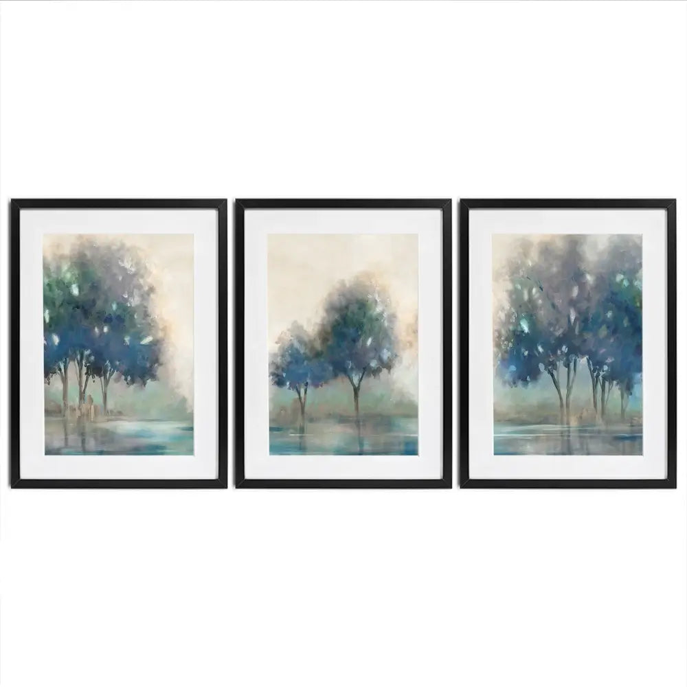 Blue Lakeside Framed Art Print Trio Blue Lakeside Framed Art Print Trio wall art product Carol Robinson