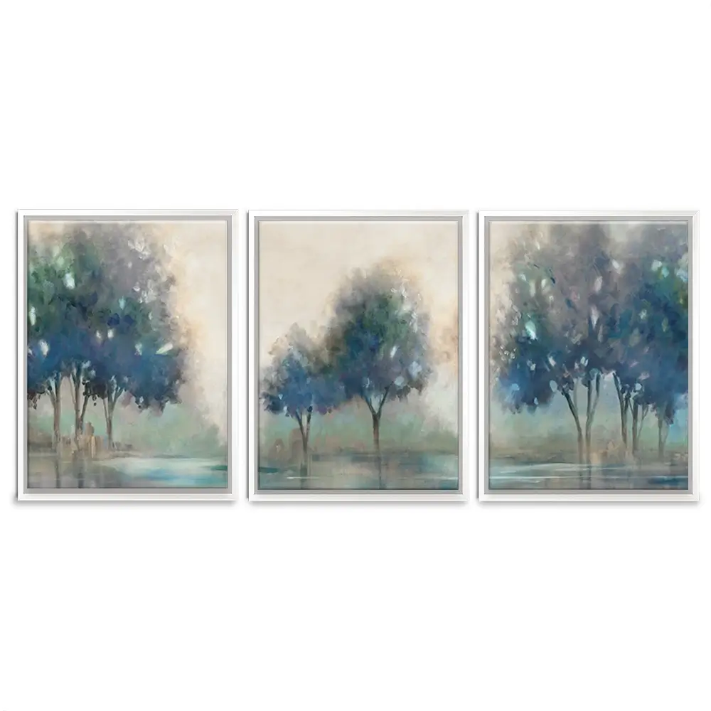 Blue Lakeside Trio Canvas Print Blue Lakeside Trio Canvas Print wall art product Carol Robinson