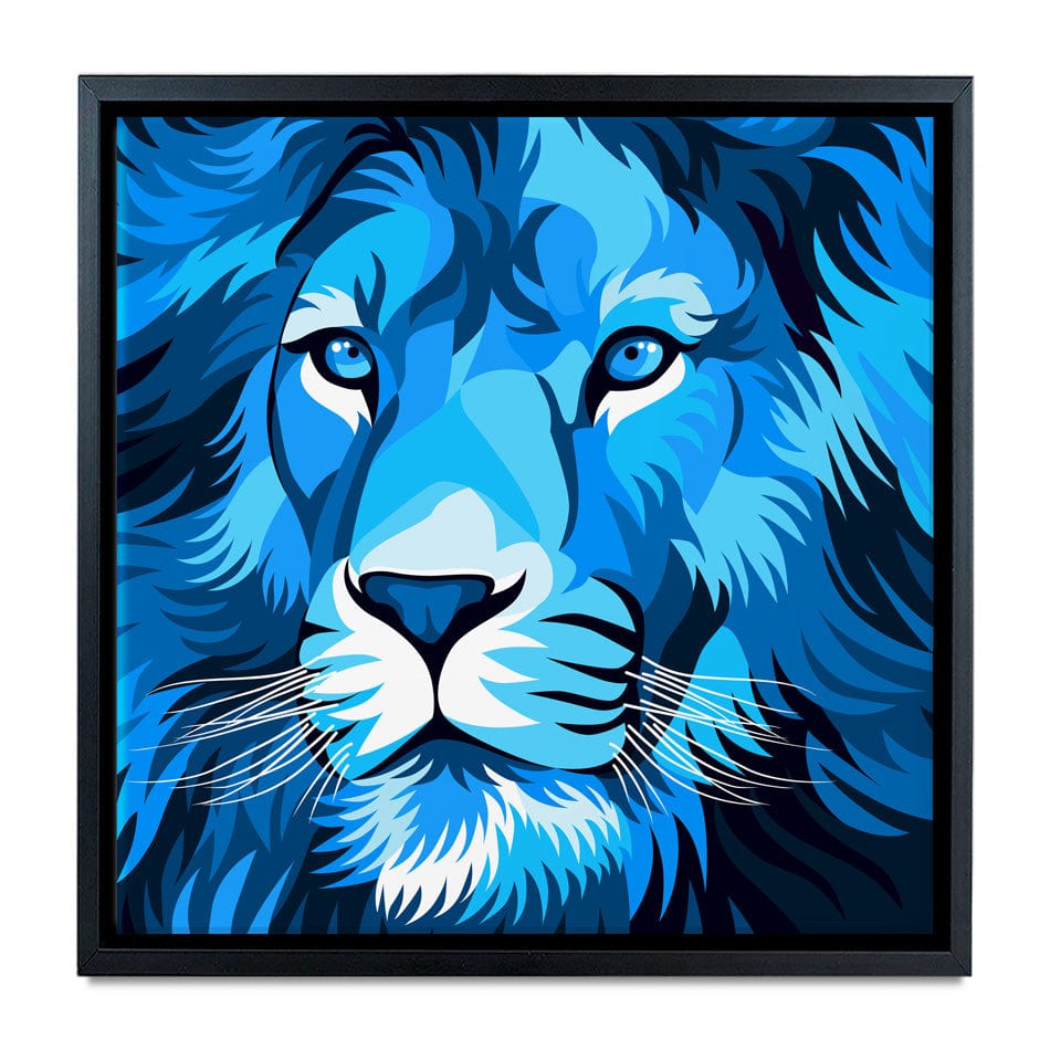 Blue Lion Square Canvas Print wall art product cholikhamka / Shutterstock
