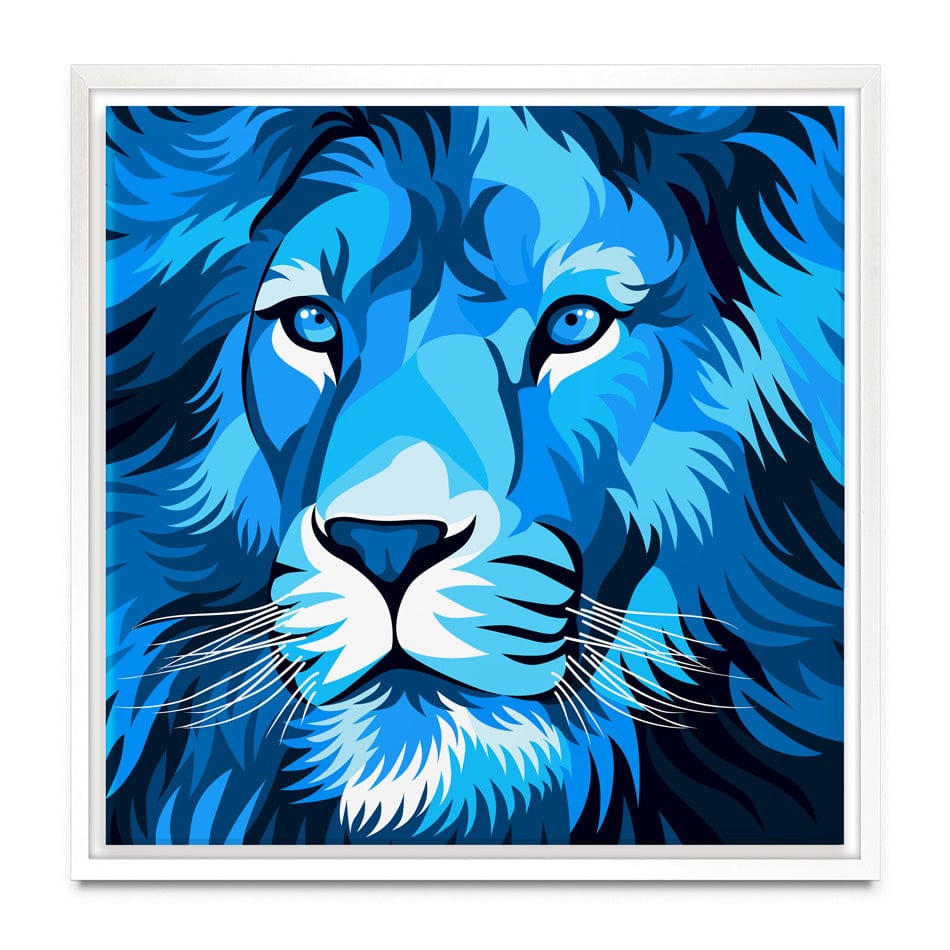 Blue Lion Square Canvas Print wall art product cholikhamka / Shutterstock