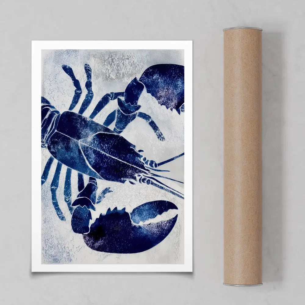 Blue Lobster Art Print Blue Lobster Art Print wall art product Chromatic Storm Studio