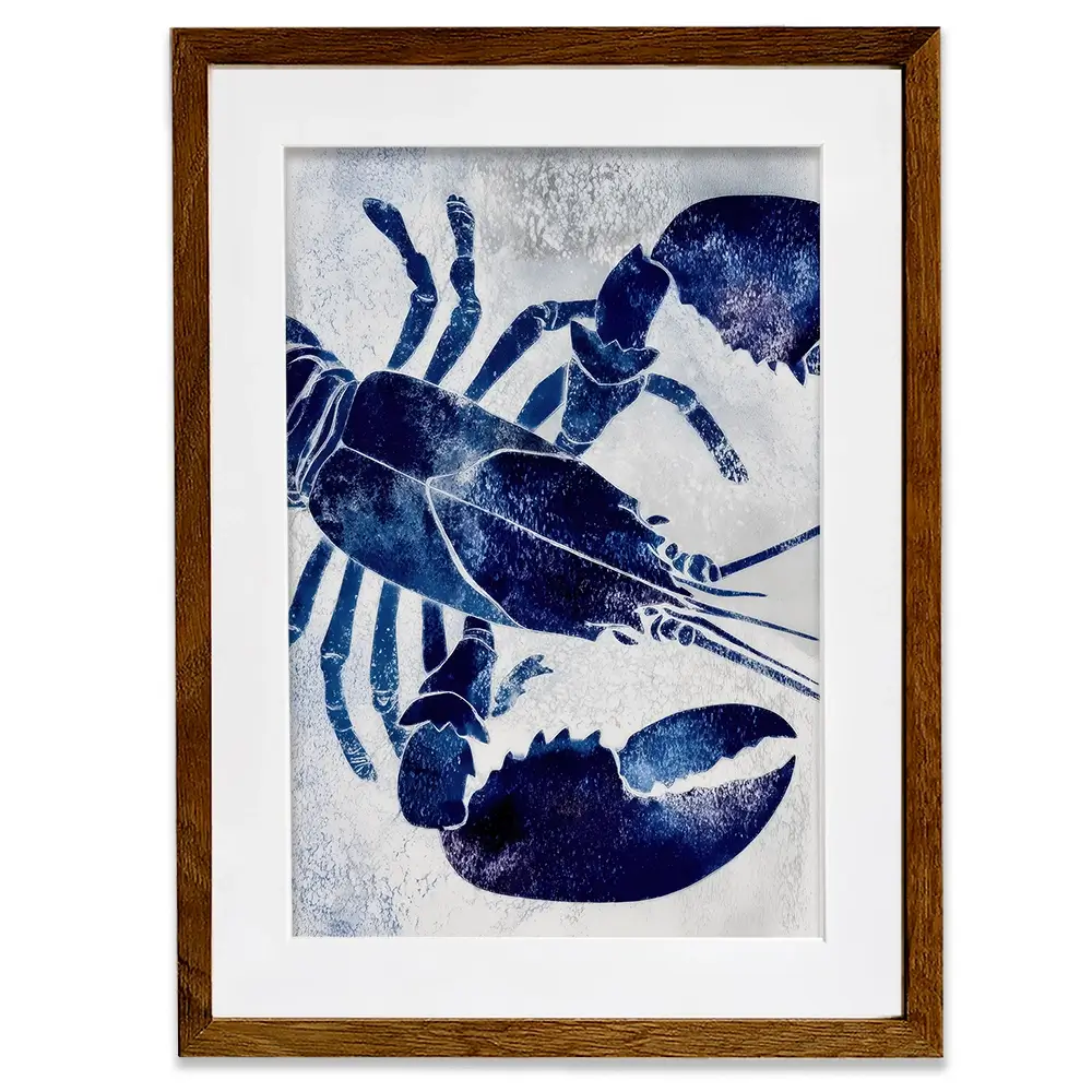 Blue Lobster Framed Art Print Blue Lobster Framed Art Print wall art product Chromatic Storm Studio