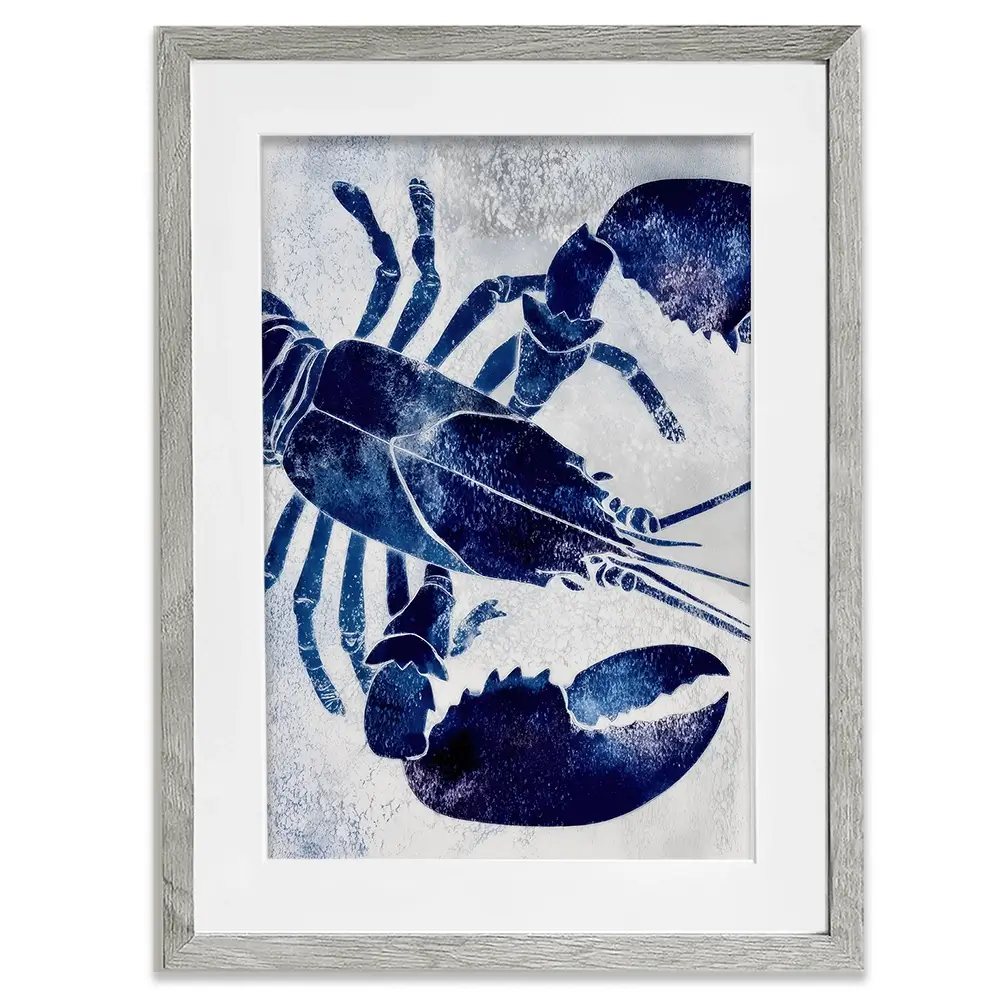 Blue Lobster Framed Art Print Blue Lobster Framed Art Print wall art product Chromatic Storm Studio