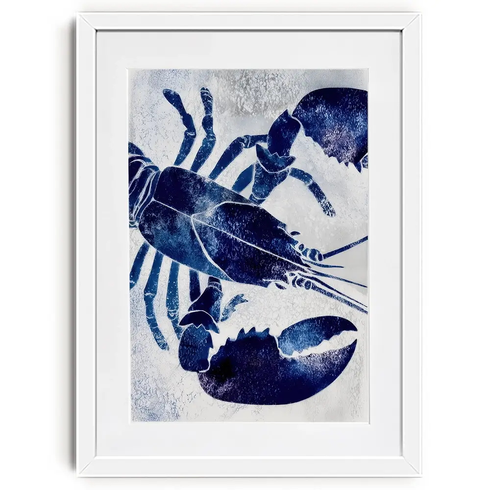 Blue Lobster Framed Art Print Blue Lobster Framed Art Print wall art product Chromatic Storm Studio