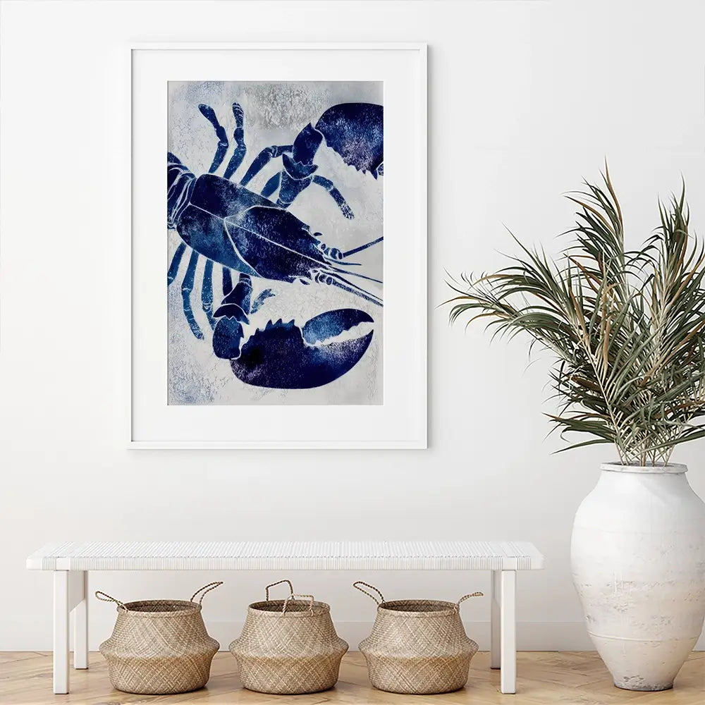Blue Lobster Framed Art Print Blue Lobster Framed Art Print wall art product Chromatic Storm Studio