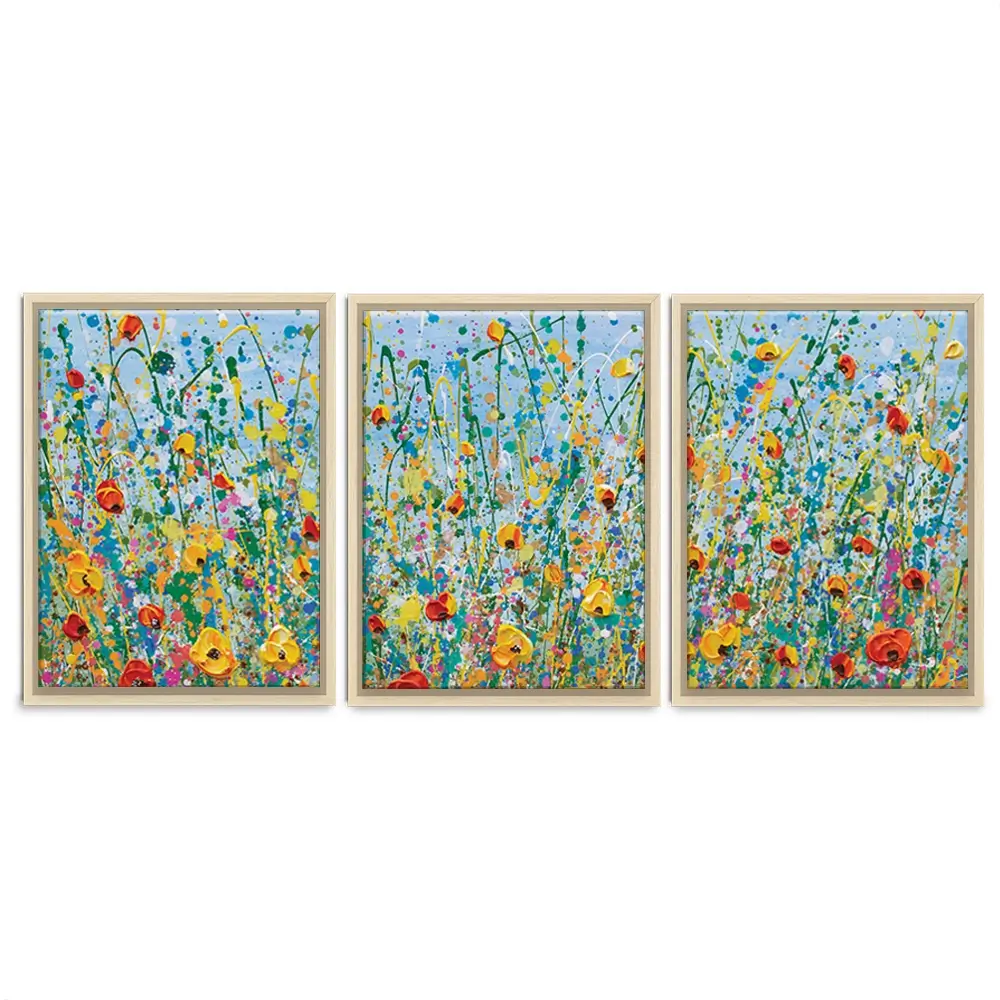 Blue Meadow Trio Canvas Print Blue Meadow Trio Canvas Print wall art product Olga Tkachyk