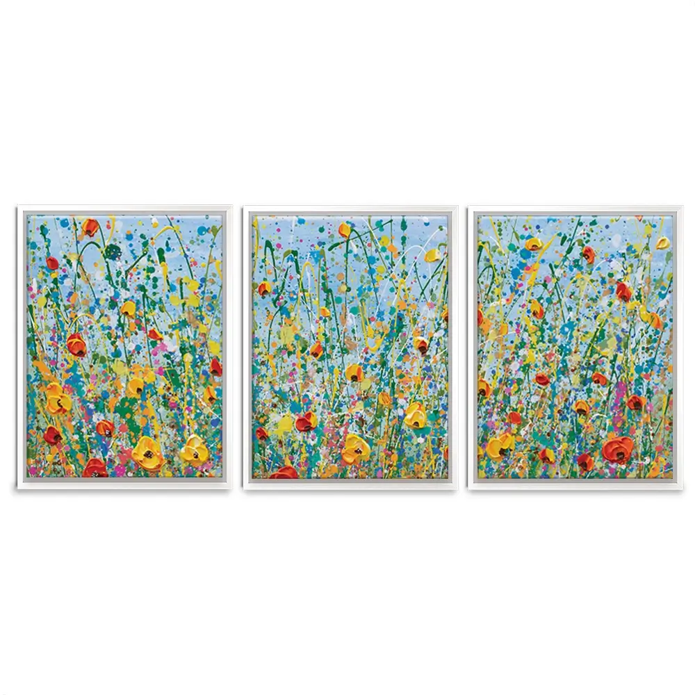 Blue Meadow Trio Canvas Print Blue Meadow Trio Canvas Print wall art product Olga Tkachyk