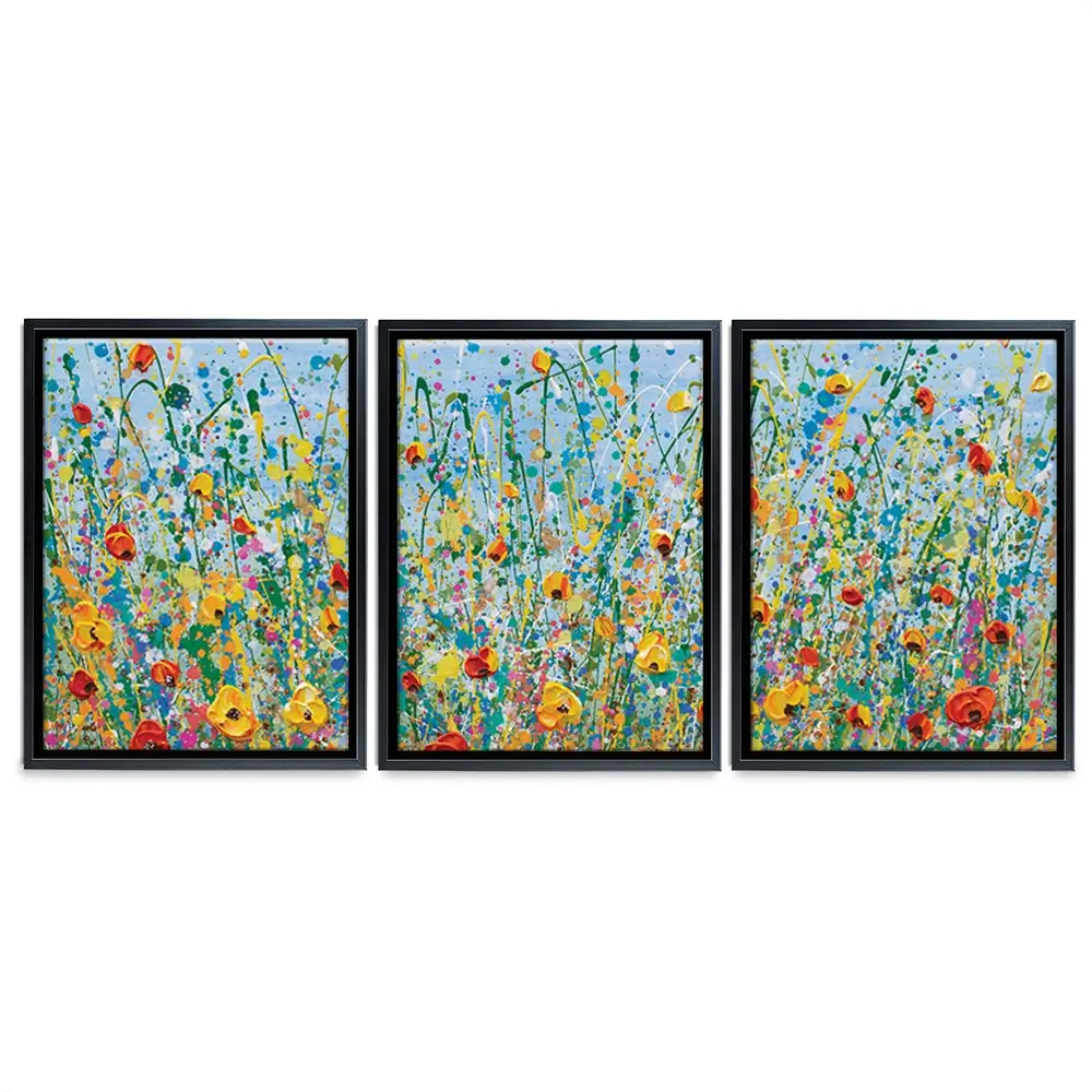 Blue Meadow Trio Canvas Print Blue Meadow Trio Canvas Print wall art product Olga Tkachyk