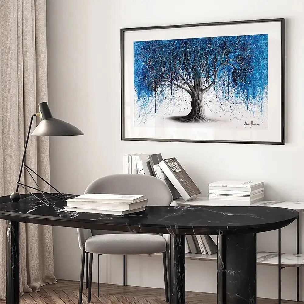 Blue Midnight Tree Framed Art Print Blue Midnight Tree Framed Art Print wall art product Ashvin Harrison