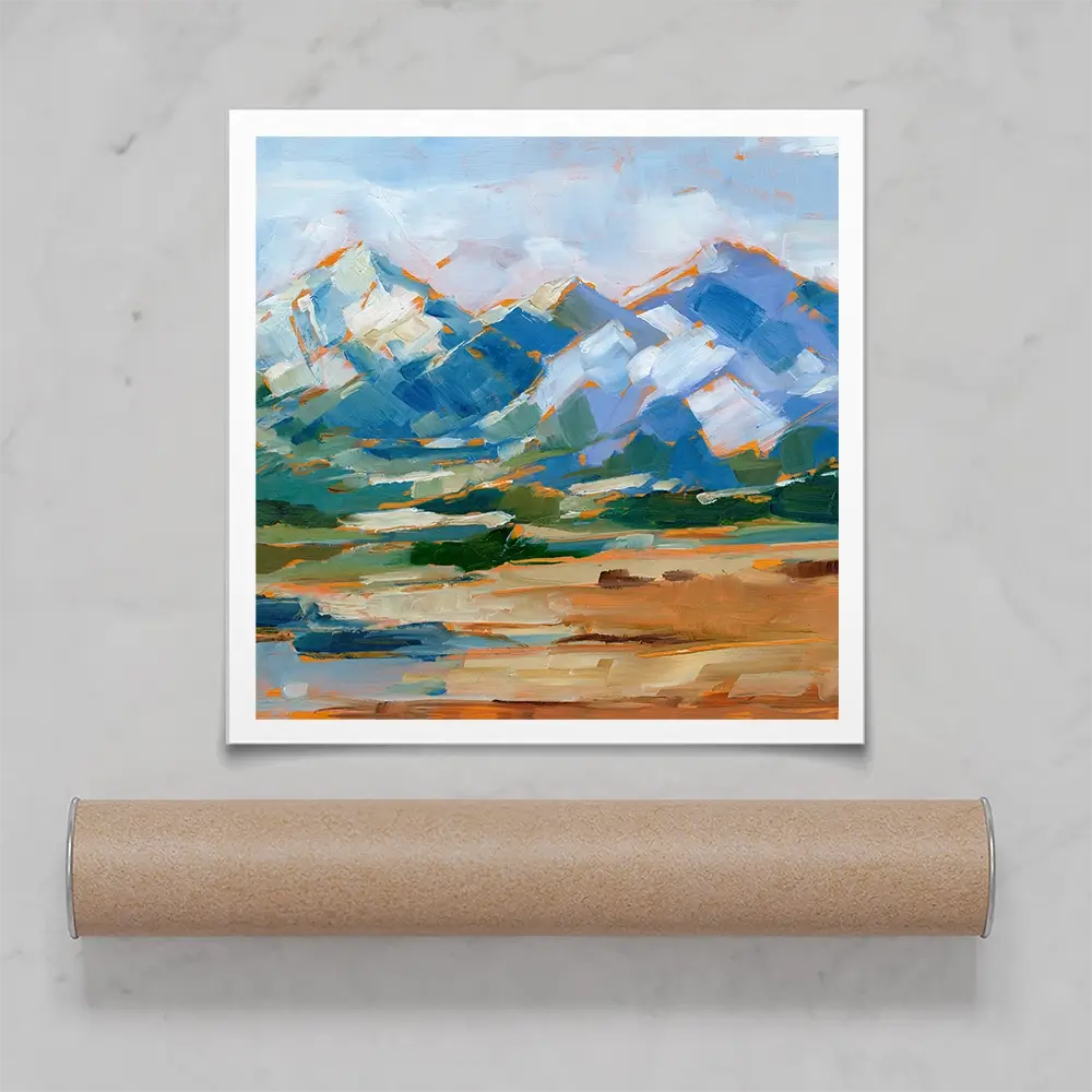 Blue Mountain Peaks Square Art Print Blue Mountain Peaks Square Art Print wall art product Art Print Shop