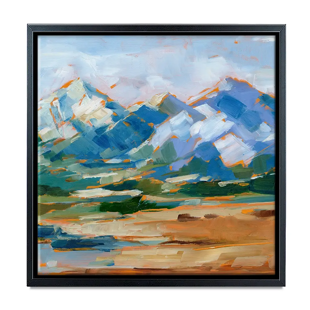 Blue Mountain Peaks Square Canvas Print Blue Mountain Peaks Square Canvas Print wall art product Art Print Shop