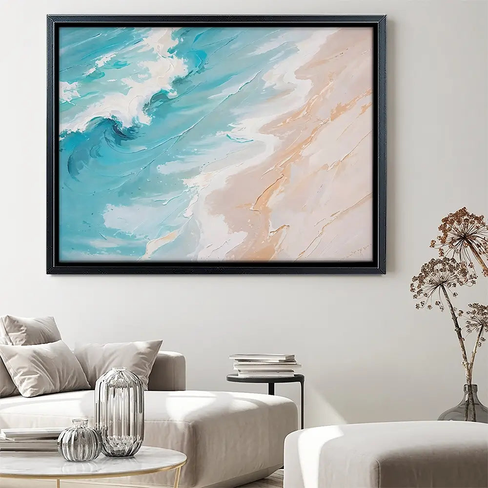 Blue Ocean Wave Canvas Print Blue Ocean Wave Canvas Print wall art product LSR Design Studio - Independent