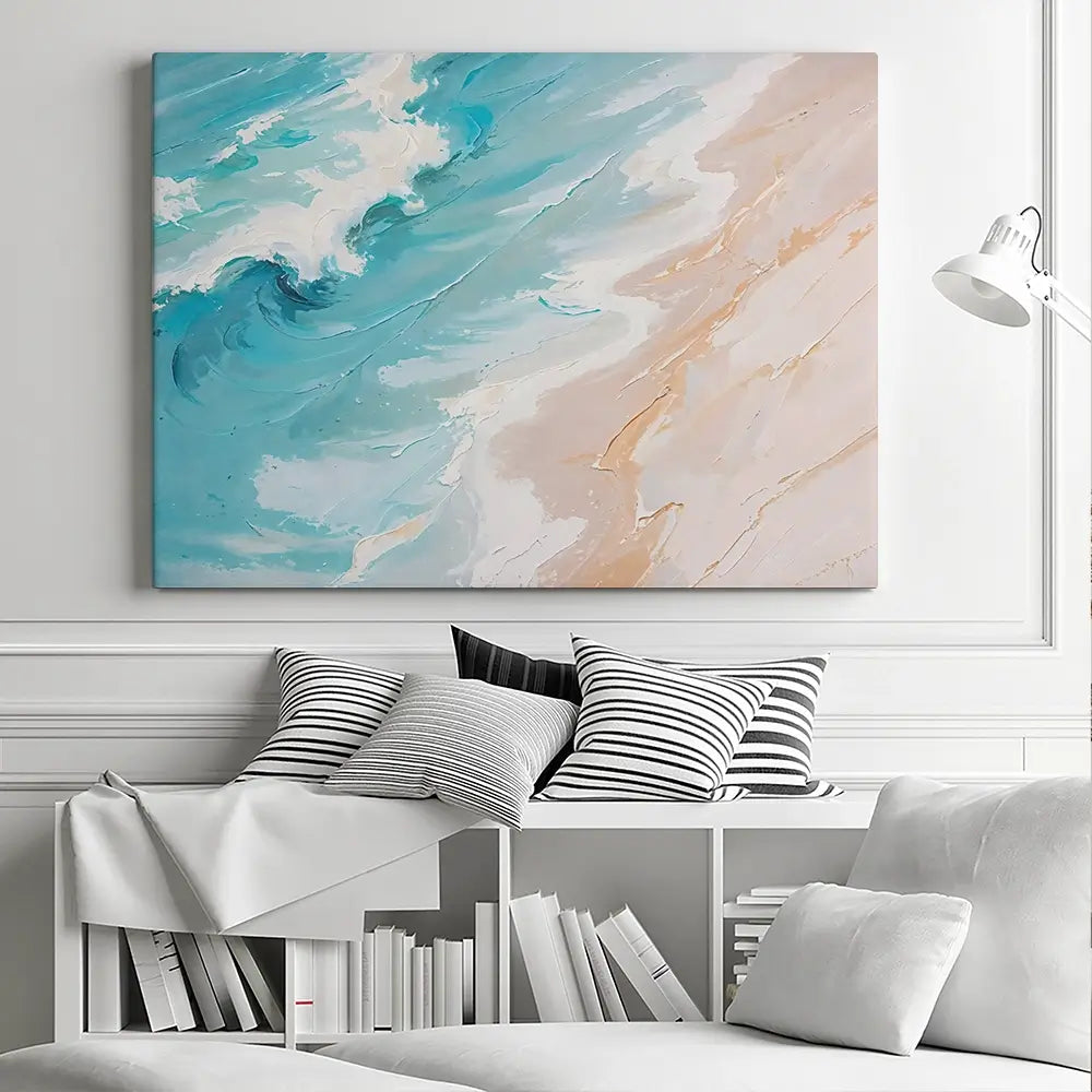 Blue Ocean Wave Canvas Print Blue Ocean Wave Canvas Print wall art product LSR Design Studio - Independent