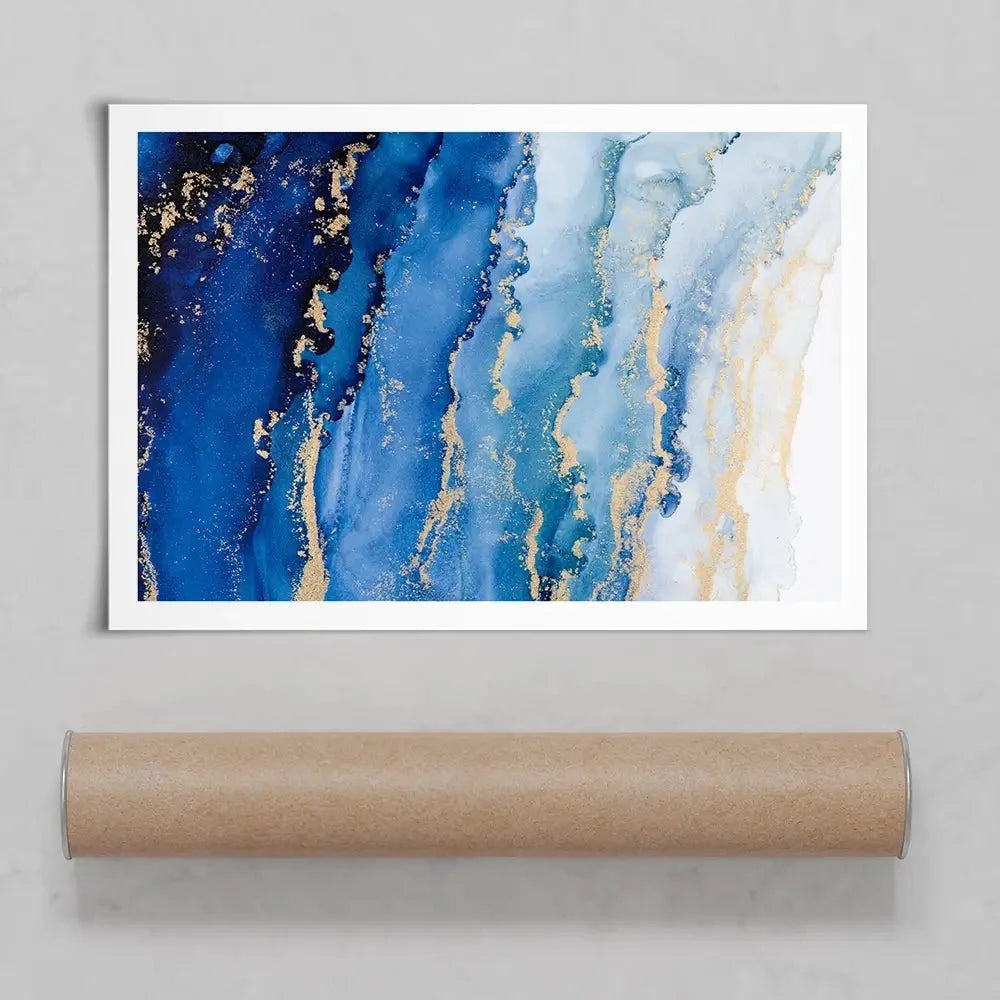 Blue Ombre Marble Art Print Blue Ombre Marble Art Print wall art product Blue Planet Studio / Shutterstock