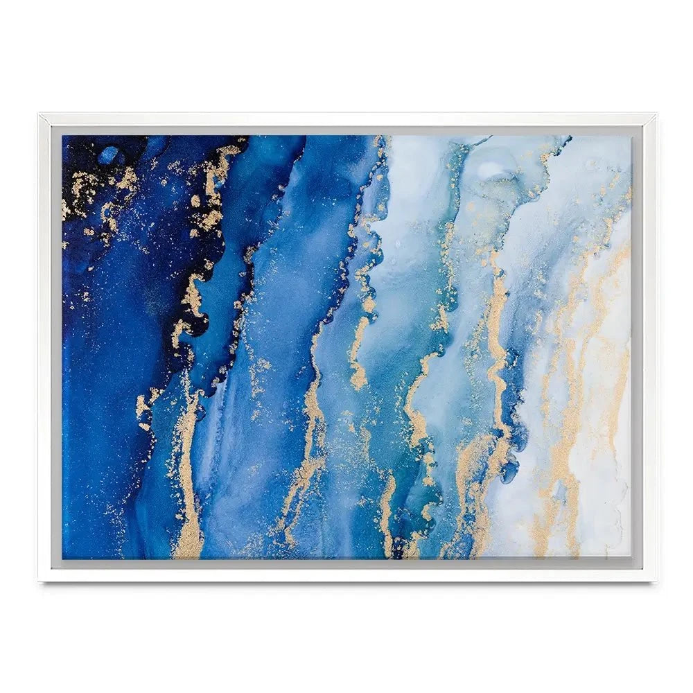 Blue Ombre Marble Canvas Print Blue Ombre Marble Canvas Print wall art product Blue Planet Studio / Shutterstock