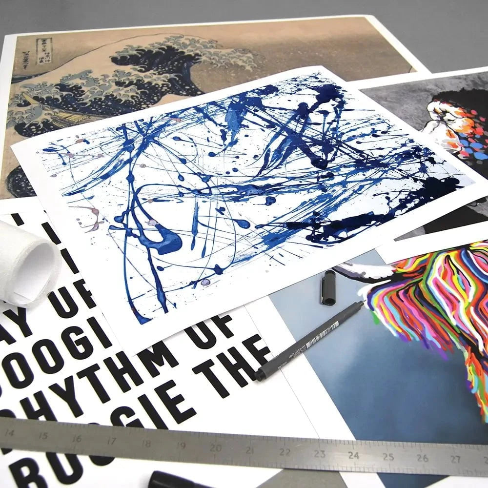 Blue Paint Spatter Art Print Blue Paint Spatter Art Print wall art product Nataliya Sdobnikova / Shutterstock