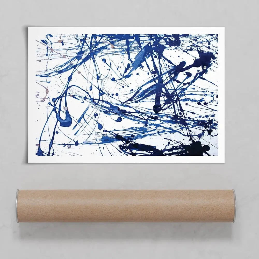 Blue Paint Spatter Art Print Blue Paint Spatter Art Print wall art product Nataliya Sdobnikova / Shutterstock