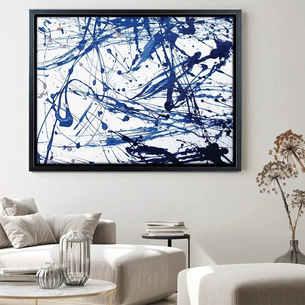 Blue Paint Spatter Canvas Print Blue Paint Spatter Canvas Print wall art product Nataliya Sdobnikova / Shutterstock