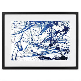 Blue Paint Spatter Framed Art Print Blue Paint Spatter Framed Art Print wall art product Nataliya Sdobnikova / Shutterstock