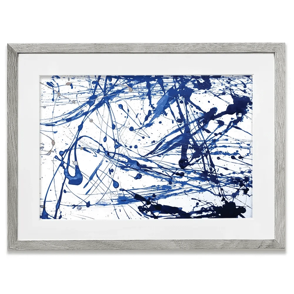 Blue Paint Spatter Framed Art Print Blue Paint Spatter Framed Art Print wall art product Nataliya Sdobnikova / Shutterstock