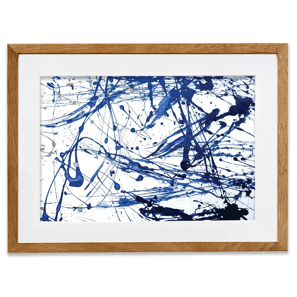 Blue Paint Spatter Framed Art Print Blue Paint Spatter Framed Art Print wall art product Nataliya Sdobnikova / Shutterstock