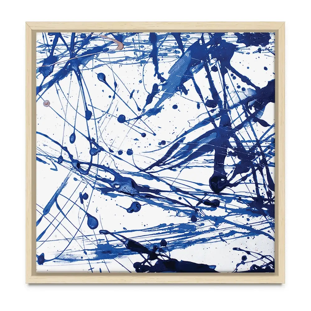 Blue Paint Spatter Oversized Canvas Print Blue Paint Spatter Oversized Canvas Print wall art product Art Print Shop