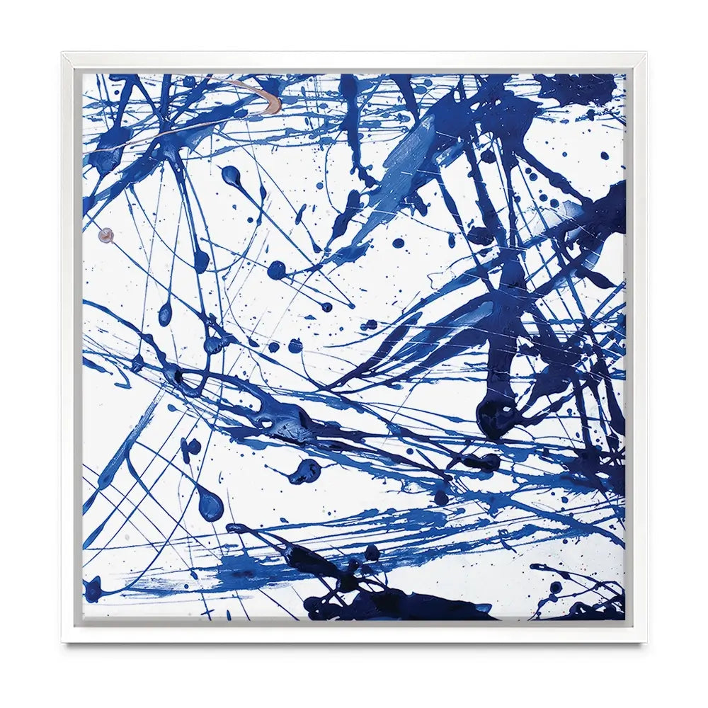 Blue Paint Spatter Oversized Canvas Print Blue Paint Spatter Oversized Canvas Print wall art product Art Print Shop