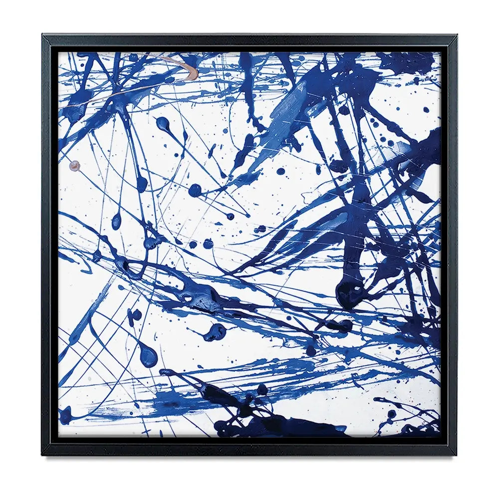 Blue Paint Spatter Oversized Canvas Print Blue Paint Spatter Oversized Canvas Print wall art product Art Print Shop
