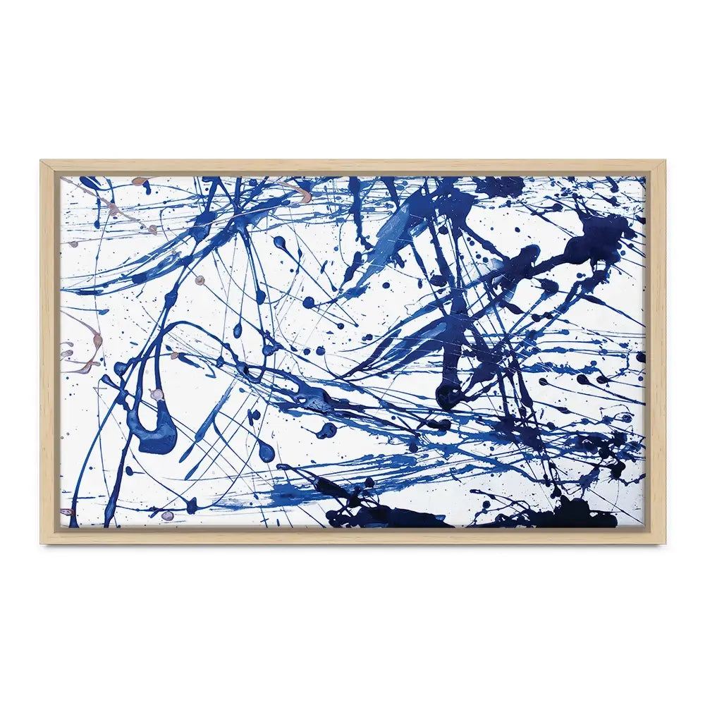 Blue Paint Spatter Oversized Canvas Print Blue Paint Spatter Oversized Canvas Print wall art product Art Print Shop