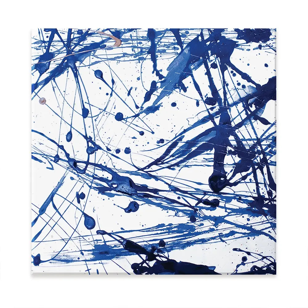 Blue Paint Spatter Oversized Canvas Print Blue Paint Spatter Oversized Canvas Print wall art product Art Print Shop