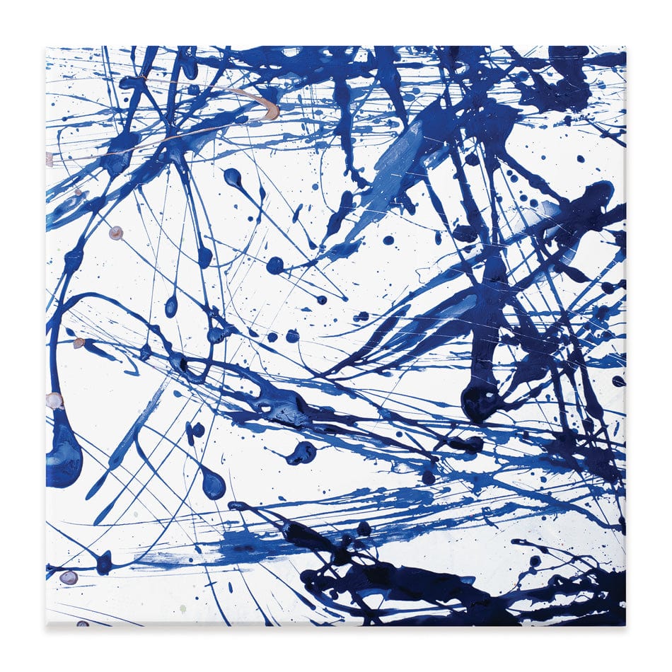 Blue Paint Spatter Square Canvas Print wall art product Nataliya Sdobnikova / Shutterstock