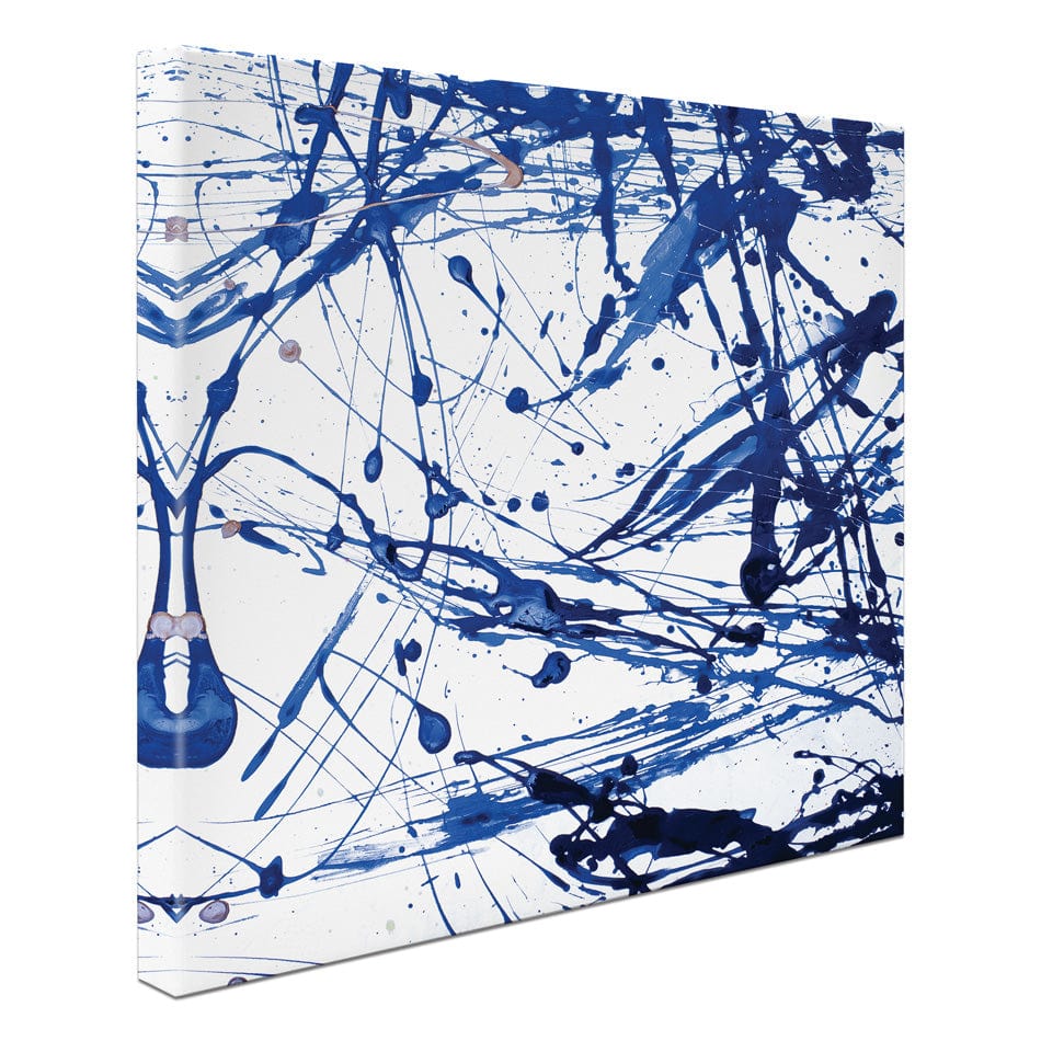 Blue Paint Spatter Square Canvas Print wall art product Nataliya Sdobnikova / Shutterstock