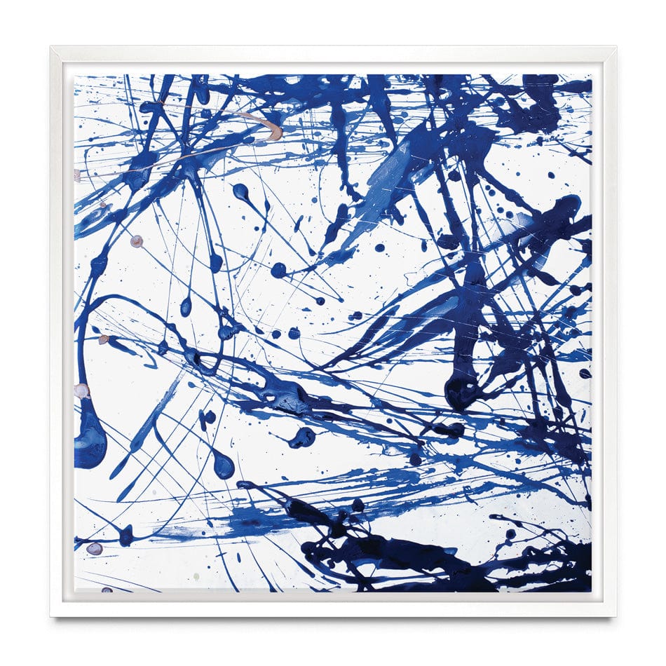Blue Paint Spatter Square Canvas Print wall art product Nataliya Sdobnikova / Shutterstock