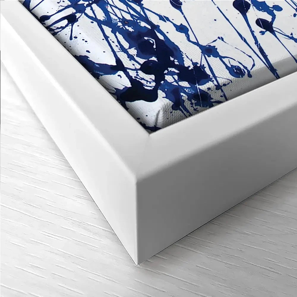 Blue Paint Spatter Trio Canvas Print Blue Paint Spatter Trio Canvas Print wall art product Nataliya Sdobnikova / Shutterstock