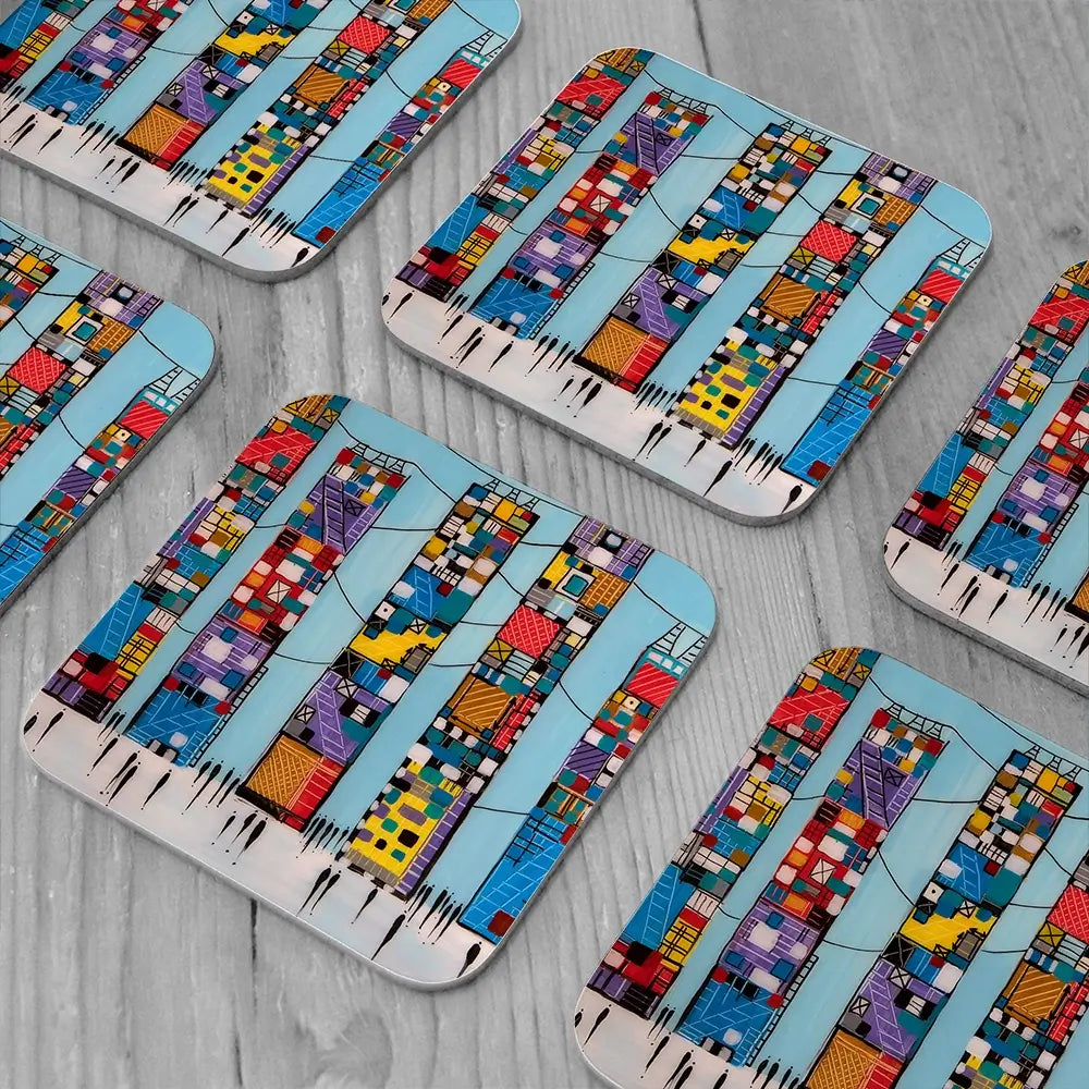 Blue Sky Coaster Set Blue Sky Coaster Set wall art product Ekaterina Ermilkina
