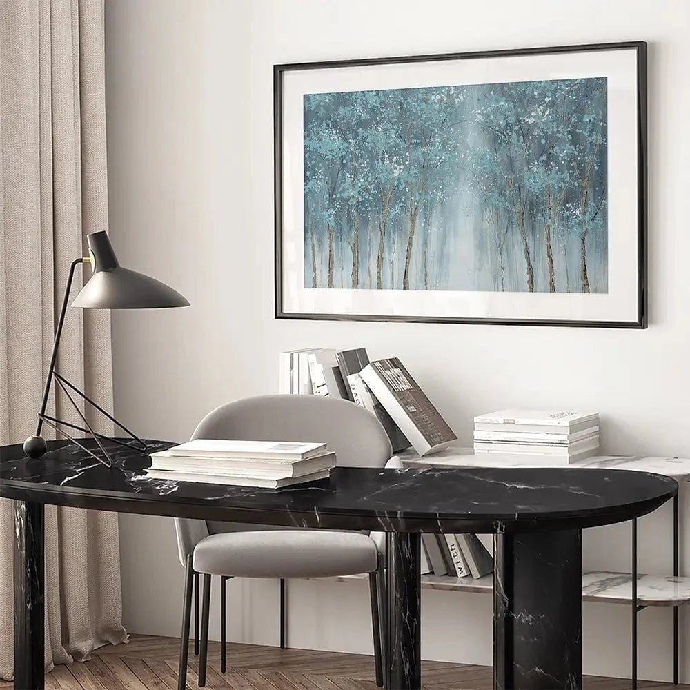 Blue Woods Framed Art Print Blue Woods Framed Art Print wall art product CHENYU ARTS / Shutterstock