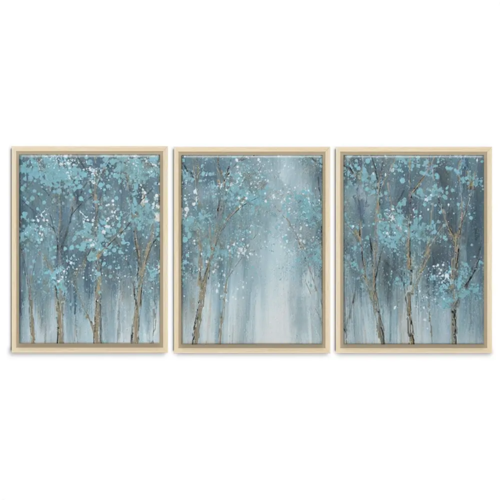Blue Woods Trio Canvas Print Blue Woods Trio Canvas Print wall art product CHENYU ARTS / Shutterstock