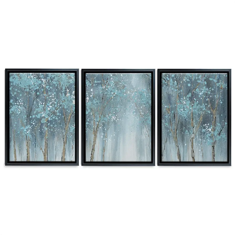 Blue Woods Trio Canvas Print Blue Woods Trio Canvas Print wall art product CHENYU ARTS / Shutterstock