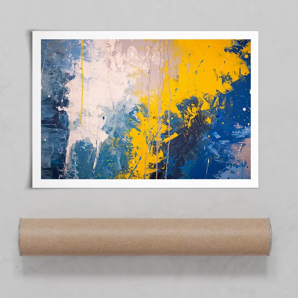 Blue Yellow Blitz Art Print Blue Yellow Blitz Art Print wall art product Art Print Shop