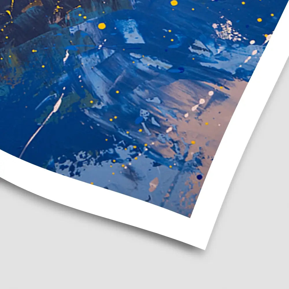 Blue Yellow Blitz Art Print Blue Yellow Blitz Art Print wall art product Art Print Shop